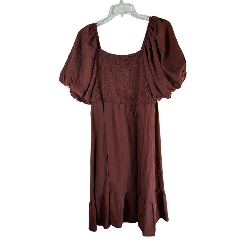 MAURICES Women’s Short Puff Sleeves with Shirred Bust Dress / Size: L - Picture 2 of 11